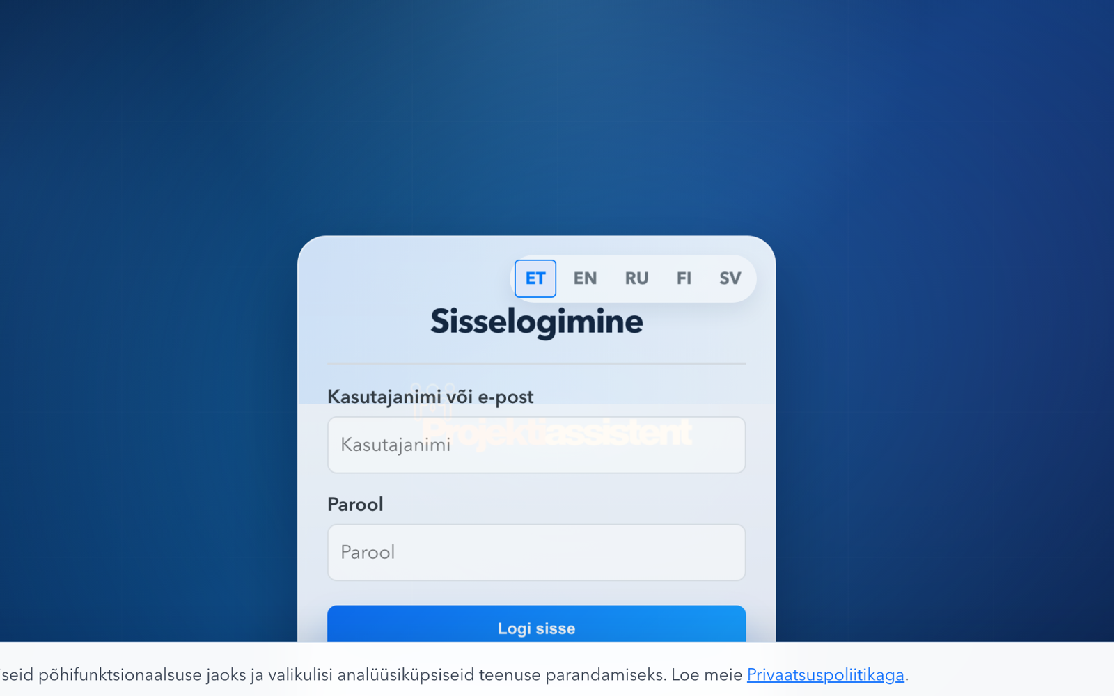 Projektiassistent — terve SaaS/WaaS platvorm, mille ehitasime