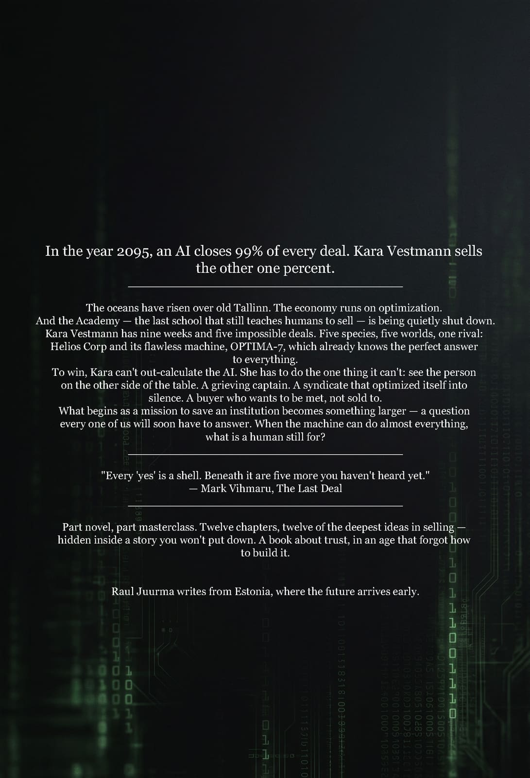 Задняя обложка книги «The Last Negotiator»